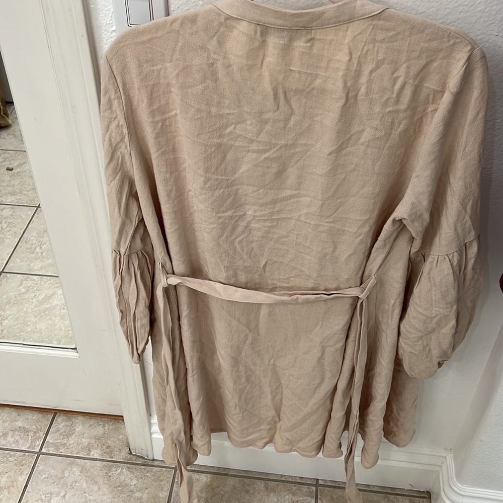 NEW Beige Button Front Dress - Picture 8 of 12